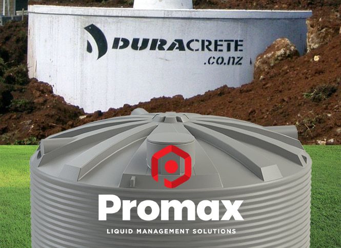 Concrete and plastic water tank